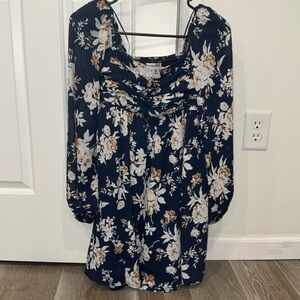 NWT Abercrombie navy floral dress